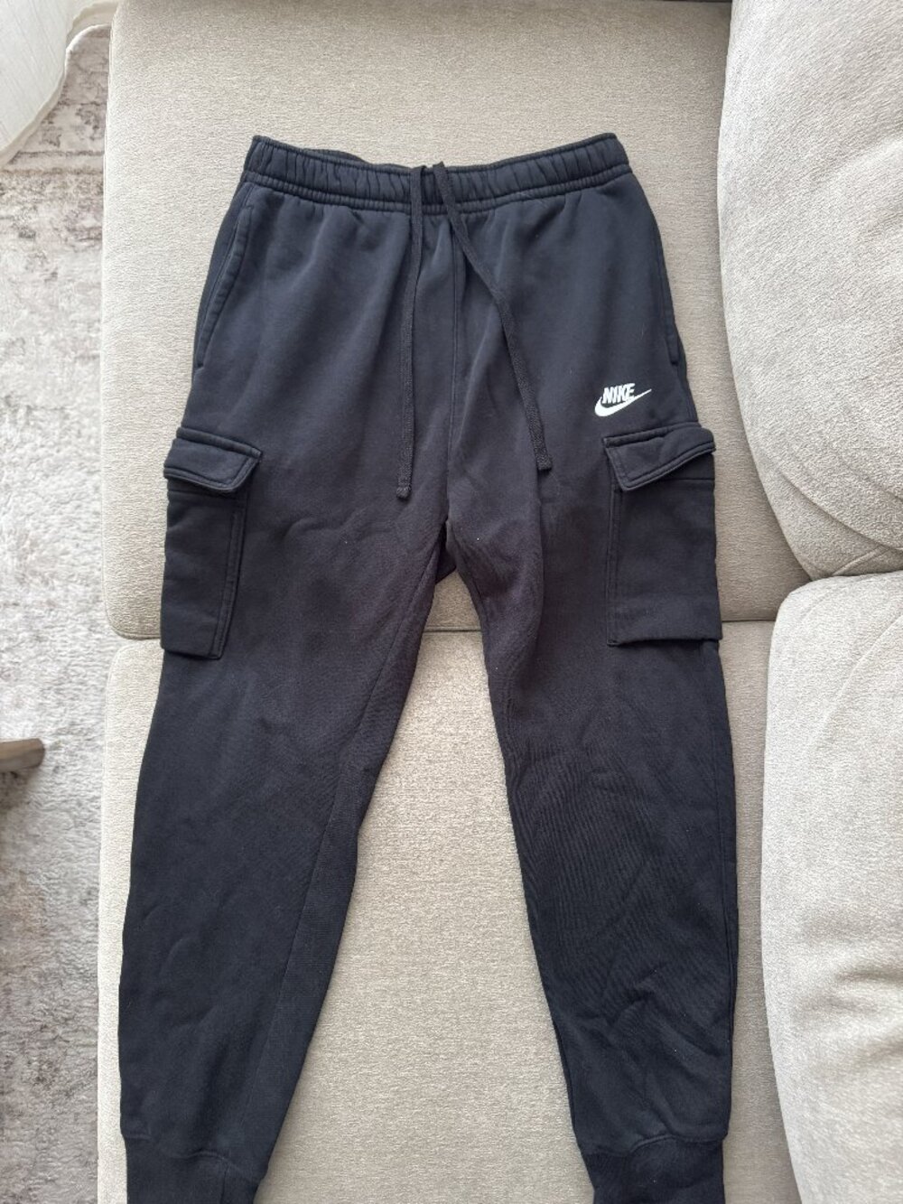 Nike Black Fleece Cargo Joggers Sz Small